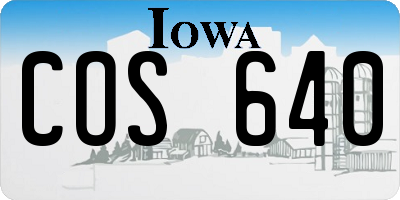 IA license plate COS640