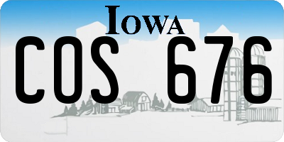 IA license plate COS676
