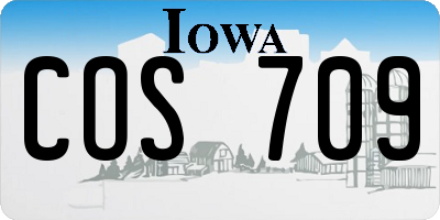 IA license plate COS709