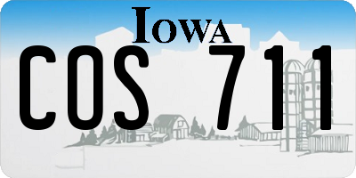 IA license plate COS711
