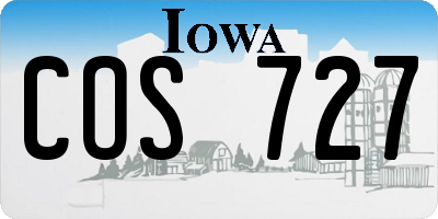 IA license plate COS727