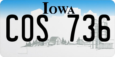 IA license plate COS736