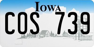 IA license plate COS739
