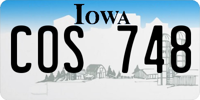 IA license plate COS748