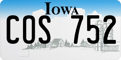 IA license plate COS752