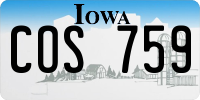 IA license plate COS759