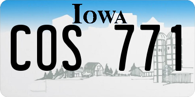IA license plate COS771
