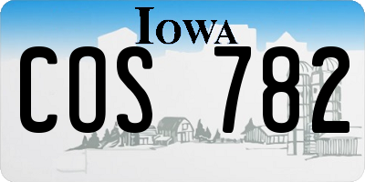 IA license plate COS782