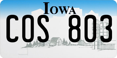 IA license plate COS803
