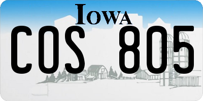 IA license plate COS805