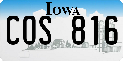 IA license plate COS816