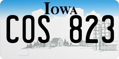 IA license plate COS823