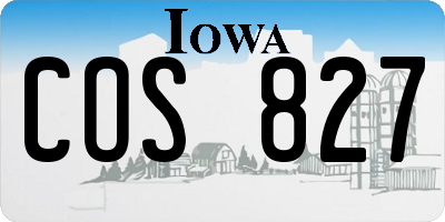 IA license plate COS827