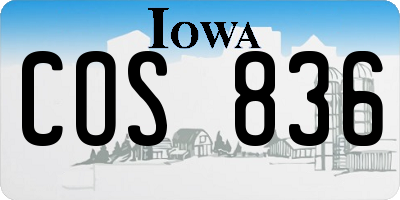 IA license plate COS836