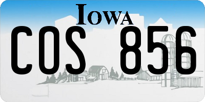 IA license plate COS856