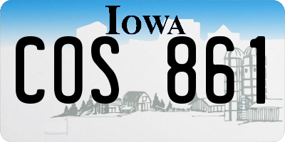 IA license plate COS861