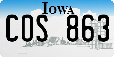 IA license plate COS863