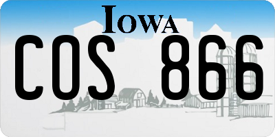 IA license plate COS866