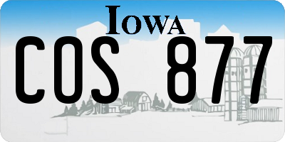 IA license plate COS877