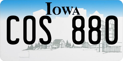 IA license plate COS880