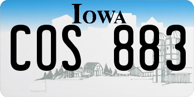 IA license plate COS883