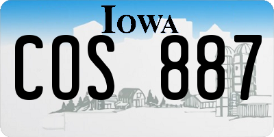 IA license plate COS887