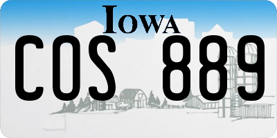 IA license plate COS889