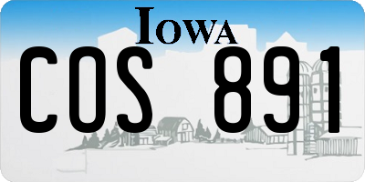 IA license plate COS891