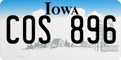 IA license plate COS896