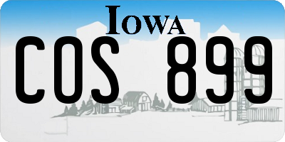 IA license plate COS899