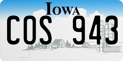IA license plate COS943