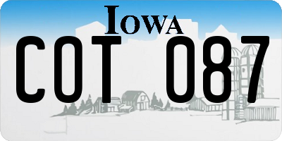 IA license plate COT087