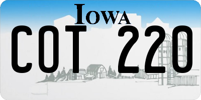 IA license plate COT220