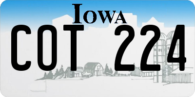IA license plate COT224
