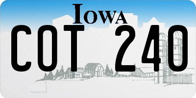 IA license plate COT240