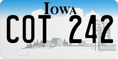 IA license plate COT242