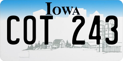 IA license plate COT243
