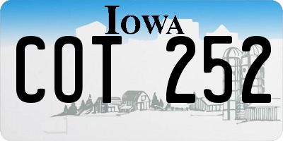 IA license plate COT252