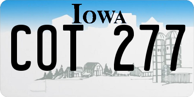 IA license plate COT277