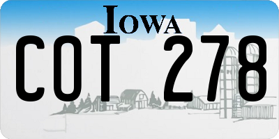 IA license plate COT278
