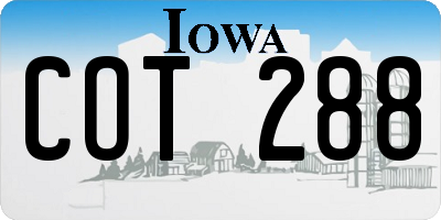 IA license plate COT288