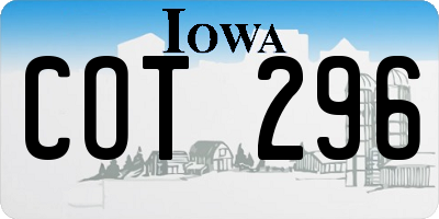 IA license plate COT296