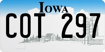 IA license plate COT297