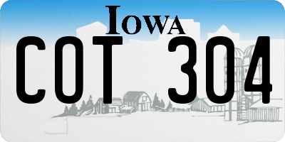 IA license plate COT304