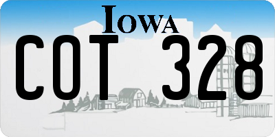 IA license plate COT328