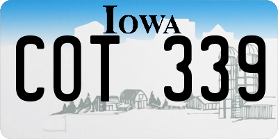 IA license plate COT339