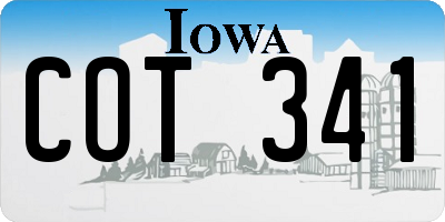 IA license plate COT341