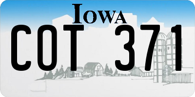 IA license plate COT371