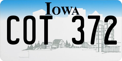 IA license plate COT372