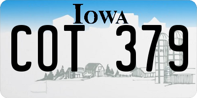 IA license plate COT379